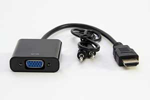 HDMI-ről VGA-ra átalakító, audio jack kábellel